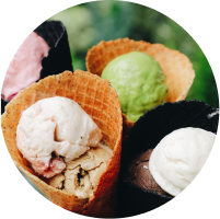 Scoop ice cream cone